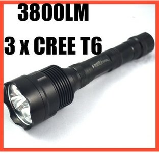 TrustFire 3800 Lumens 3xCREE XM-LT6 LED Zaklamp kortere Versie